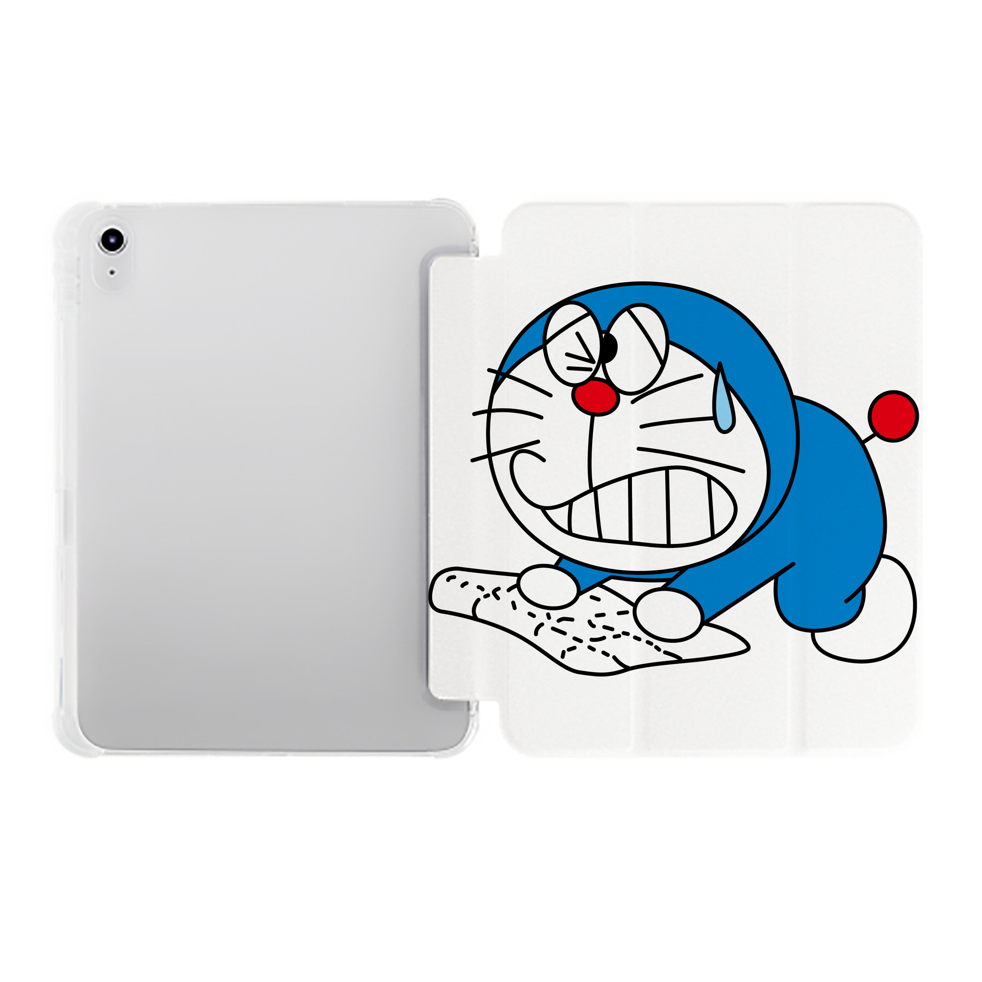 （画像用） ドラえもん Doraemon IPad ケース ペン収納付き 三つ折りスタンド PUレザー×シリコン 対応機種9.5/10.5/10.9インチ